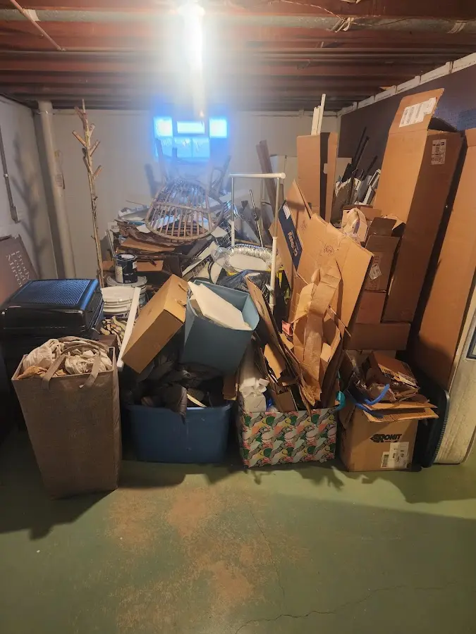 Roll-off dumpster container at job site for 8 Yard Dumpster Rental in Stockholm